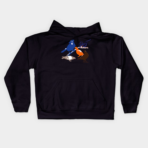 Blue J and The Pigeons Silhouette Kids Hoodie by OutPsyder